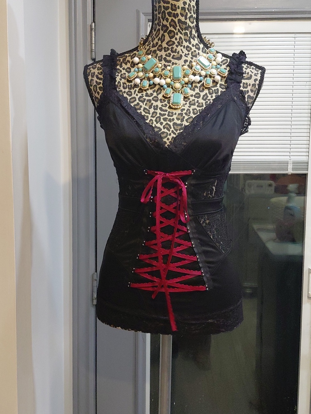 Marciano Black Lace Zip-back Bustier